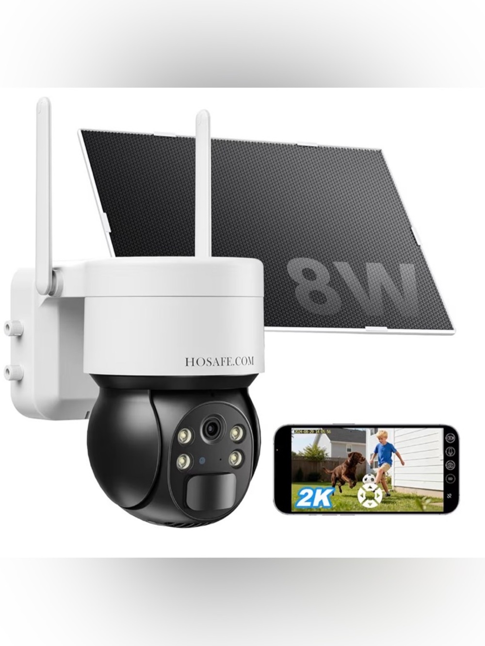 Wireless Solar Security Camera 2K Night Vision AI Motion 2-Way Audio IP66
